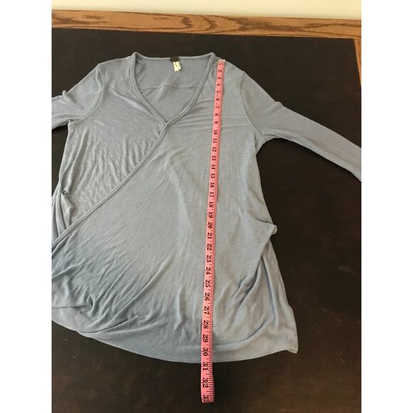 Free People We The Free Women’s Long Sleeve Blue/Gray Faux Wrap Top - Size Large - Picture 8 of 11